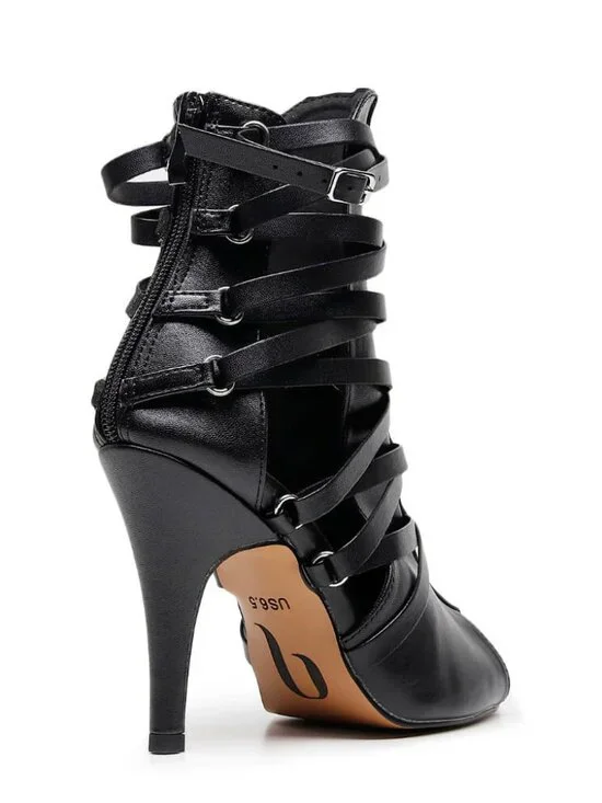 Burju Nyx – The Strappy Vegan Leather Open-Toe Ankle Bootie for Street & Dance - Picture 5 of 14